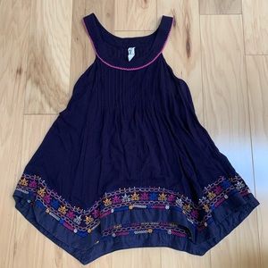 Floreat Purple Embroidered Sleeveless Top